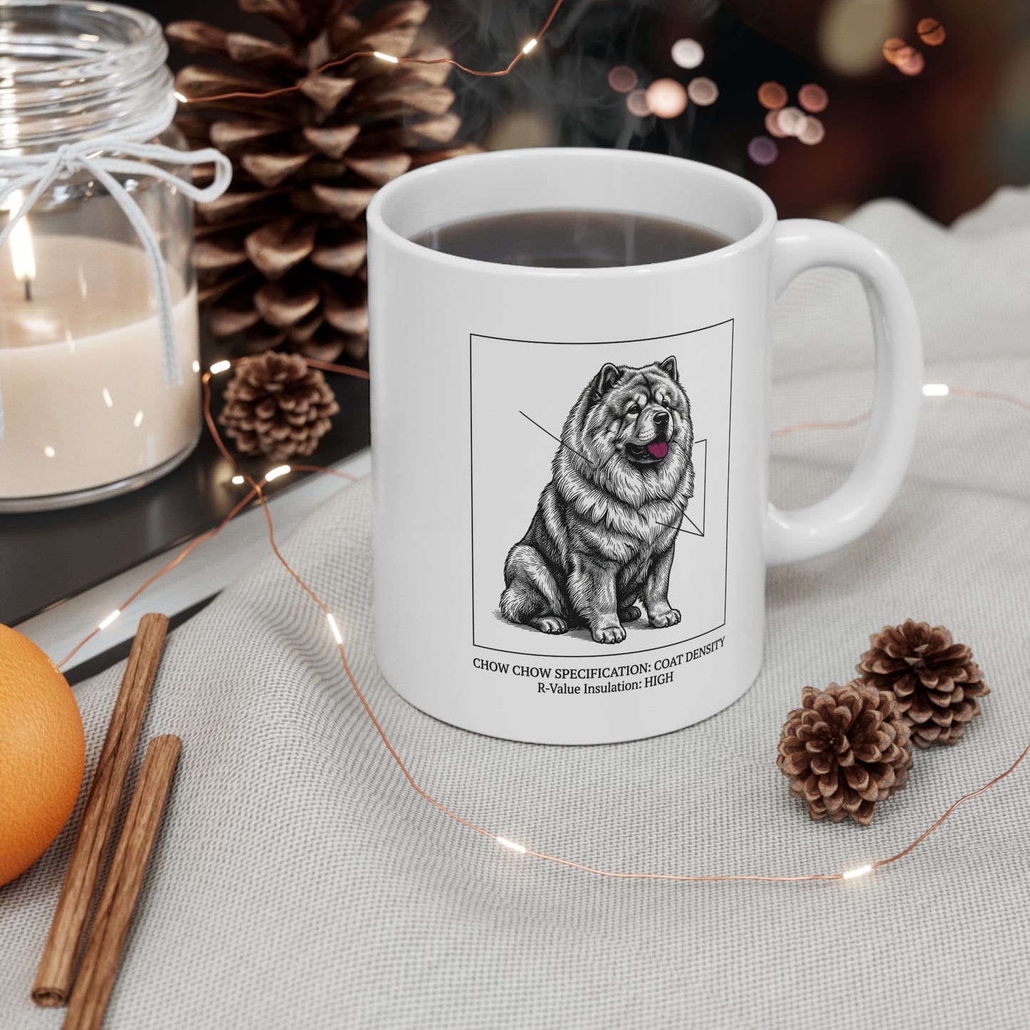 The Chow Chow Coat Density Blueprint Mug