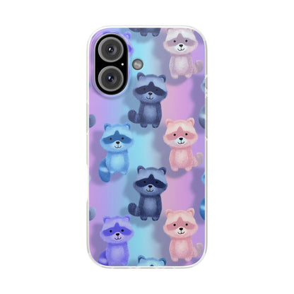 Colorful Raccoon Cartoon Flexi Cases iPhone Case