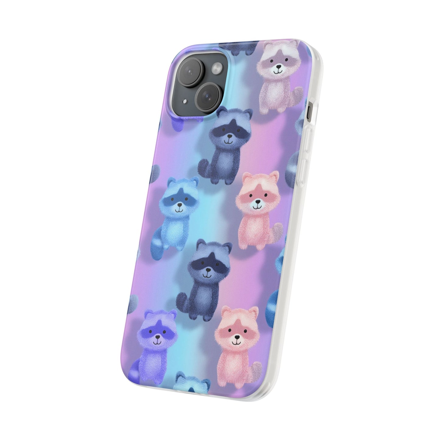 Colorful Raccoon Cartoon Flexi Cases iPhone Case