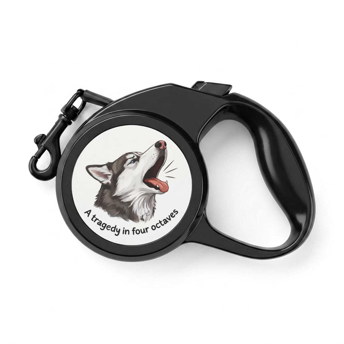 Retractable Pet Leash — Husky Singing Design (“A Tragedy in Four Octaves”)