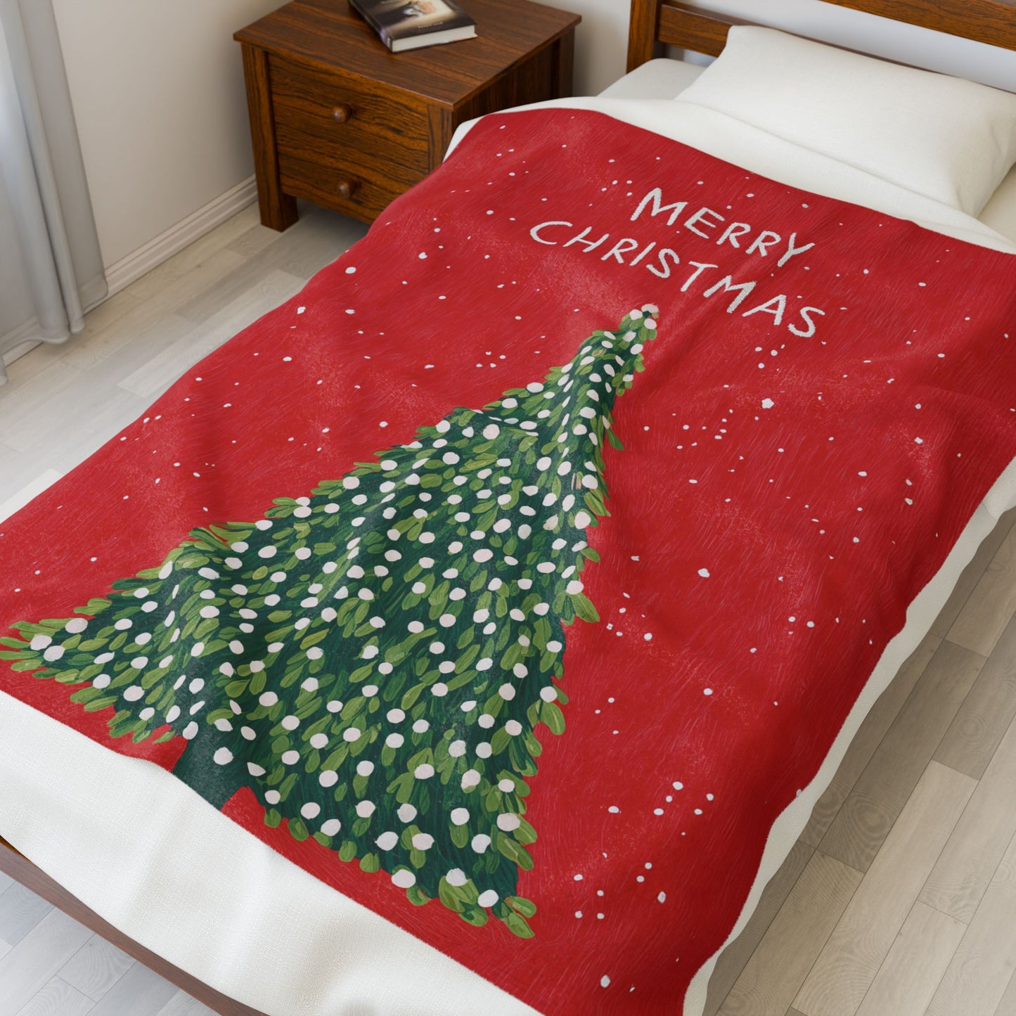 Christmas Tree Holiday Blanket Plush Throw