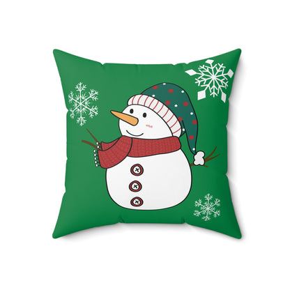 Christmas Snowman Double Sided Faux Suede Pillow