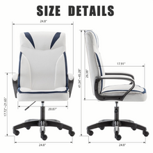 Load image into Gallery viewer, Gaming Racer Theme White Office Computer Chair
