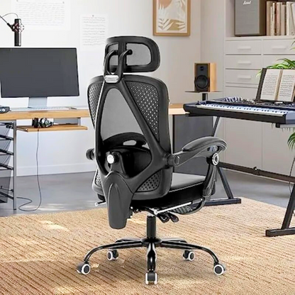 Ergo Reclining Mesh Chair with Headrest and Footrest