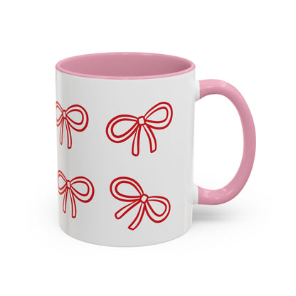 Bow & Sip Coffee Tea Mug in Red or Pink
