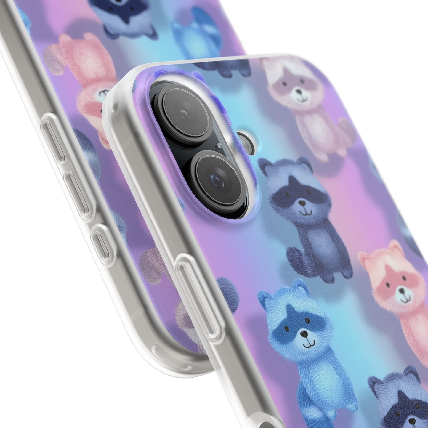 Colorful Raccoon Cartoon Flexi Cases iPhone Case