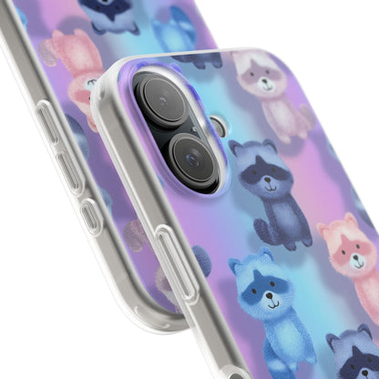 Colorful Raccoon Cartoon Flexi Cases iPhone Case