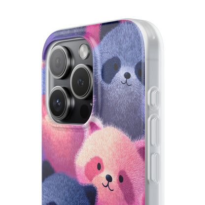 Fluffy Raccoon Cartoon Flexi Cases – Fun and Playful iPhone Case