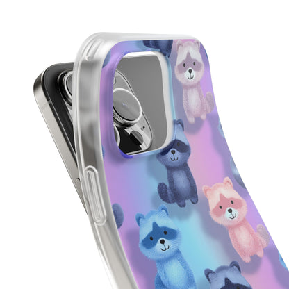 Colorful Raccoon Cartoon Flexi Cases iPhone Case