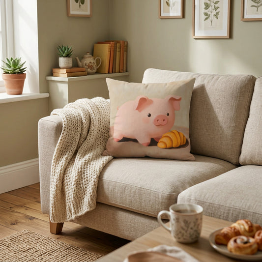 Piggy's Sweet Treat Faux Suede Cushion