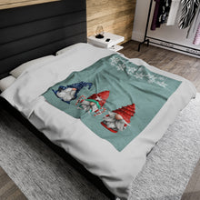 Load image into Gallery viewer, Gnome Holiday Plush Blanket Throw
