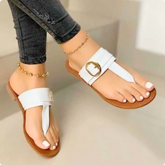 Womens Thong Sandals with Buckle