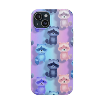 Colorful Raccoon Cartoon Flexi Cases iPhone Case