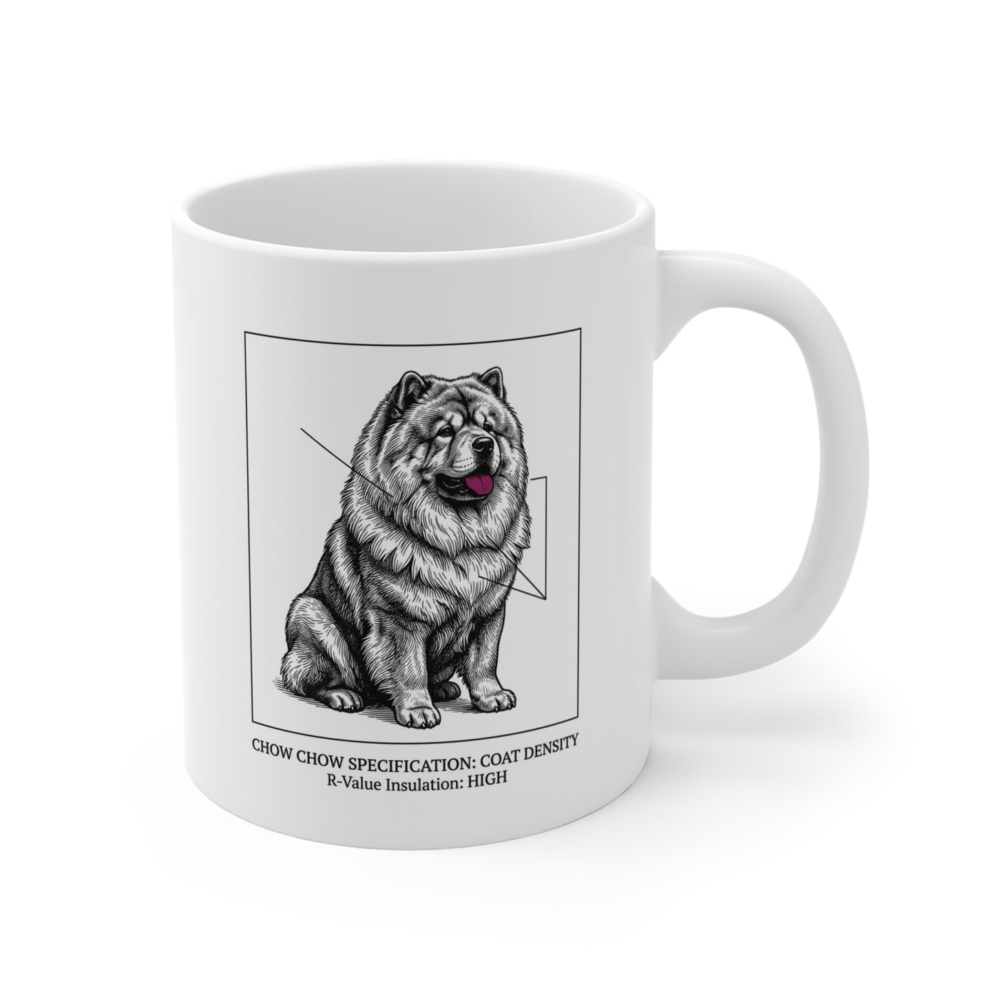 The Chow Chow Coat Density Blueprint Mug