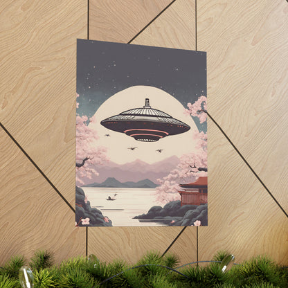 Vintage Japanese UFO Art Poster