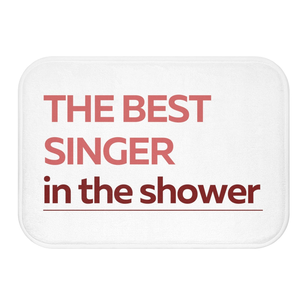 The Best Singer in The Shower Red Bath Mat