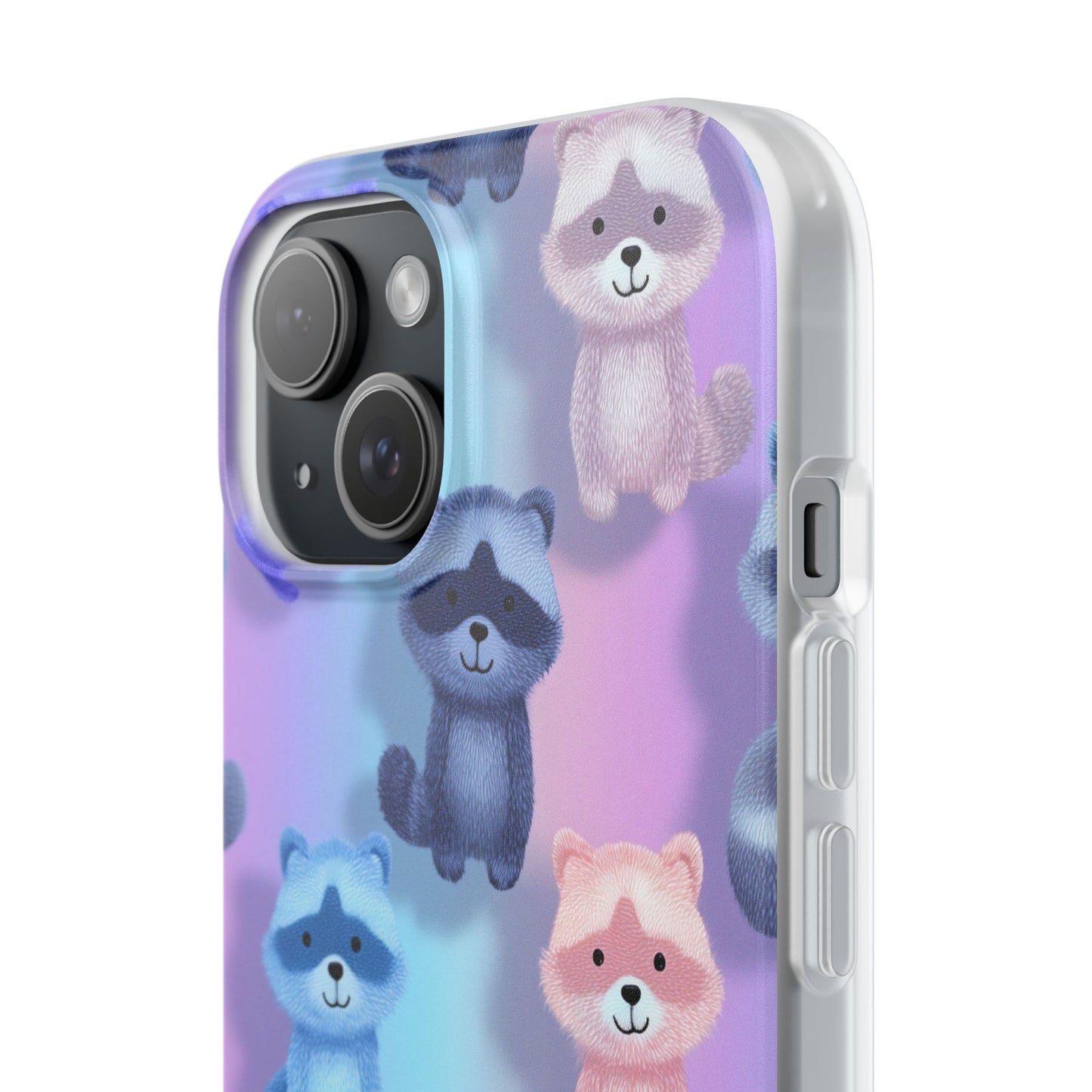 Colorful Raccoon Cartoon Flexi Cases iPhone Case