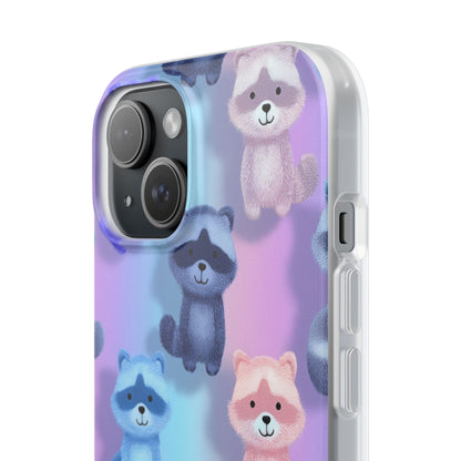 Colorful Raccoon Cartoon Flexi Cases iPhone Case