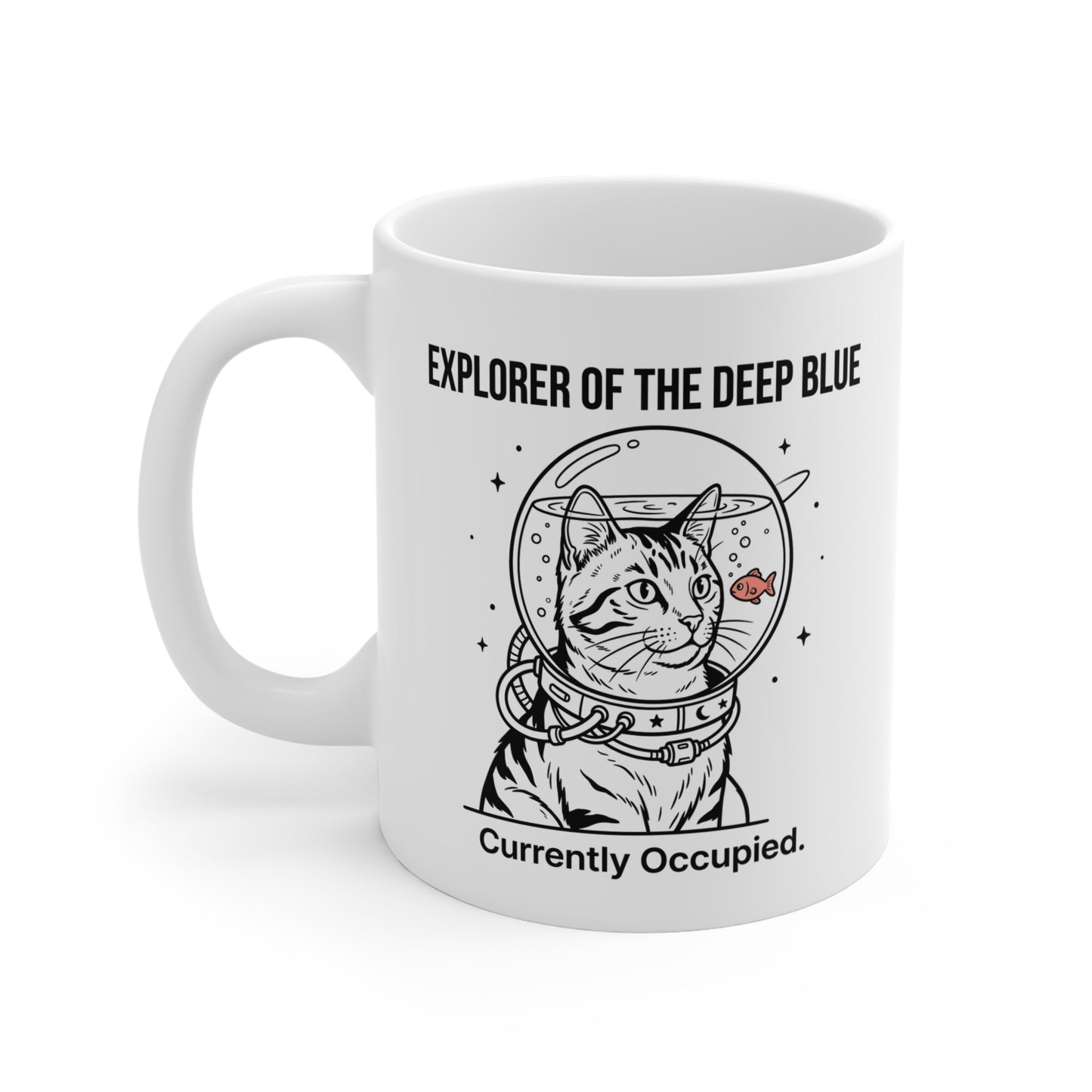 The Fishbowl Astronaut Cat Mug