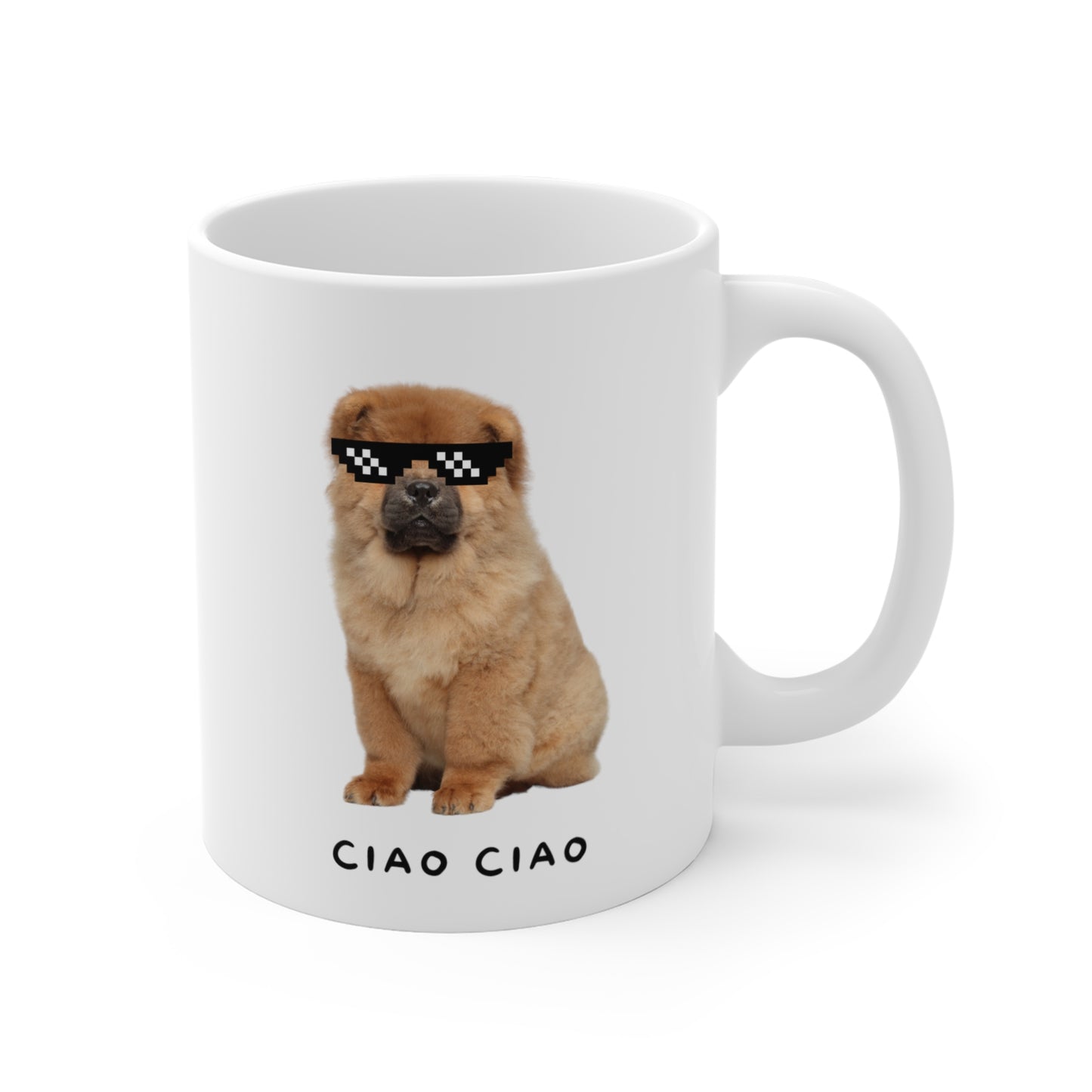 Chow Chow in Pixel Sunglasses Mug