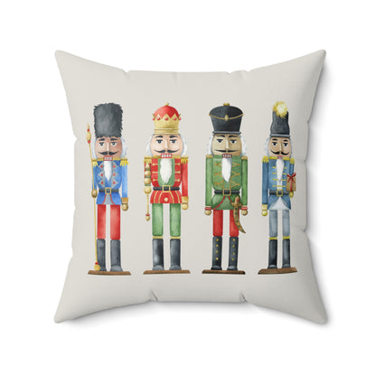 Holiday Nutcracker Toy Soldiers Faux Suede Cushion