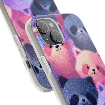 Fluffy Raccoon Cartoon Flexi Cases – Fun and Playful iPhone Case