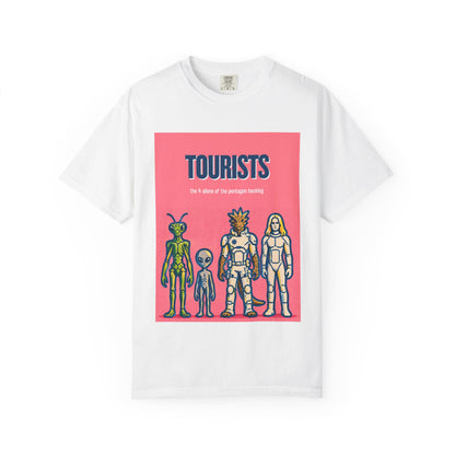 Tourists Alien T-Shirt — Retro Space Visitor Graphic Tee