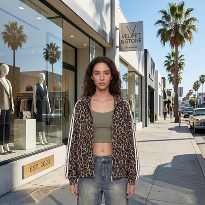 Wild in My Own Way Leopard Full Zip Hoodie