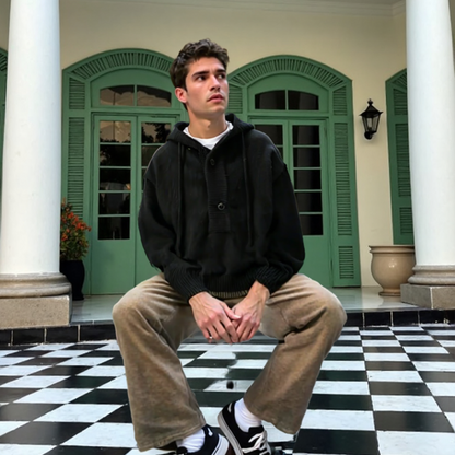 Mens Hooded Pull Over Sweater