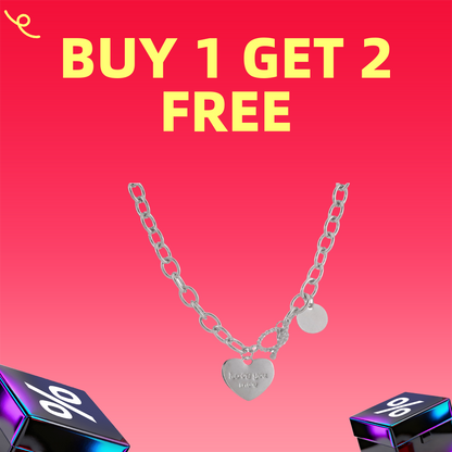 Womens Chain Necklace with Love You More Heart Shape Pendant