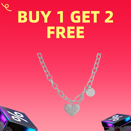 Womens Chain Necklace with Love You More Heart Shape Pendant