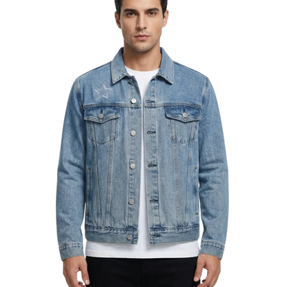 Cute Meowica Vintage Wash Unisex Denim Jacket