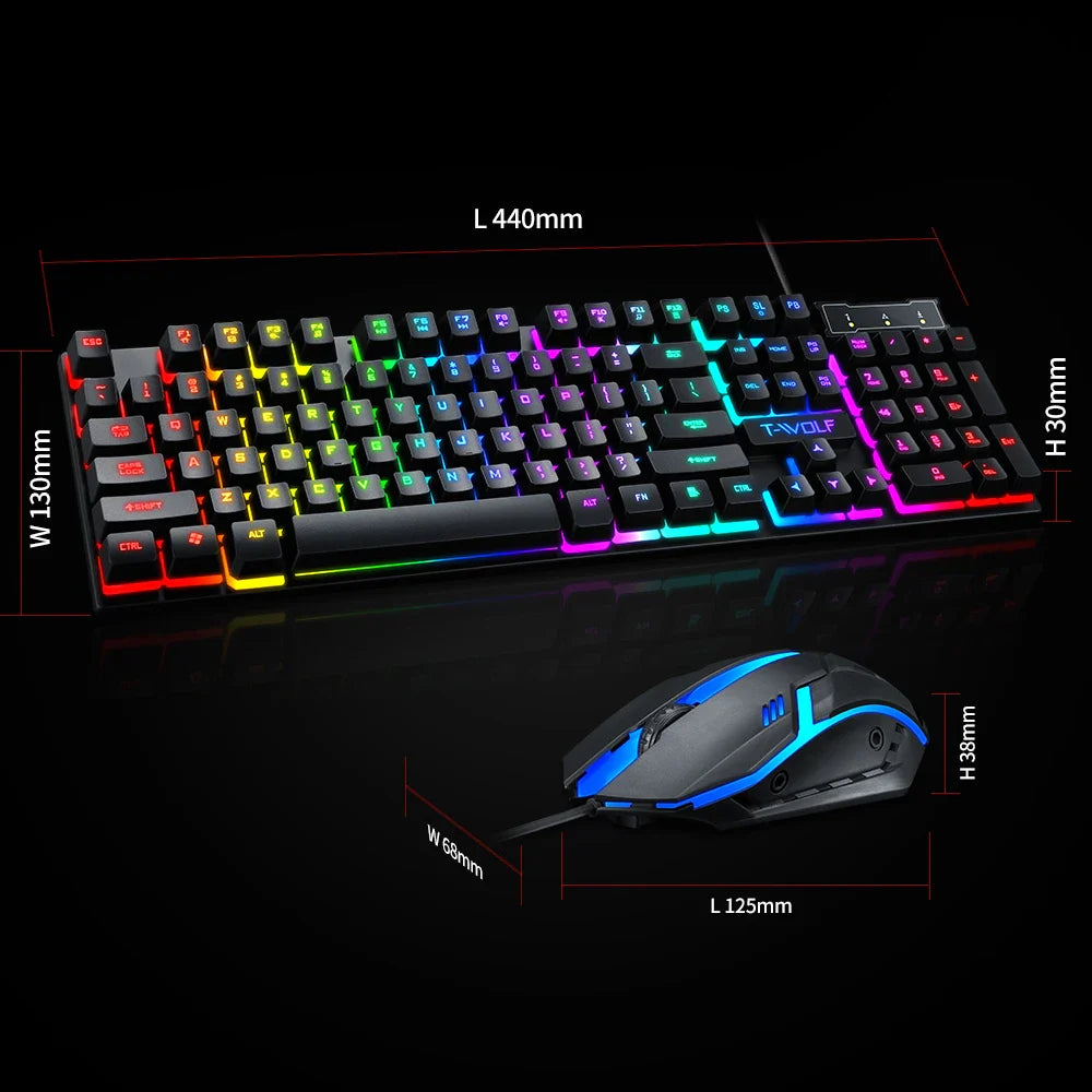 104 Keys RGB Gaming Keyboard and Mouset Set