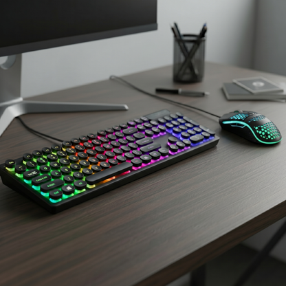 Onetify USB Wired Light Up Gaming Keyboard and Mouse Set
