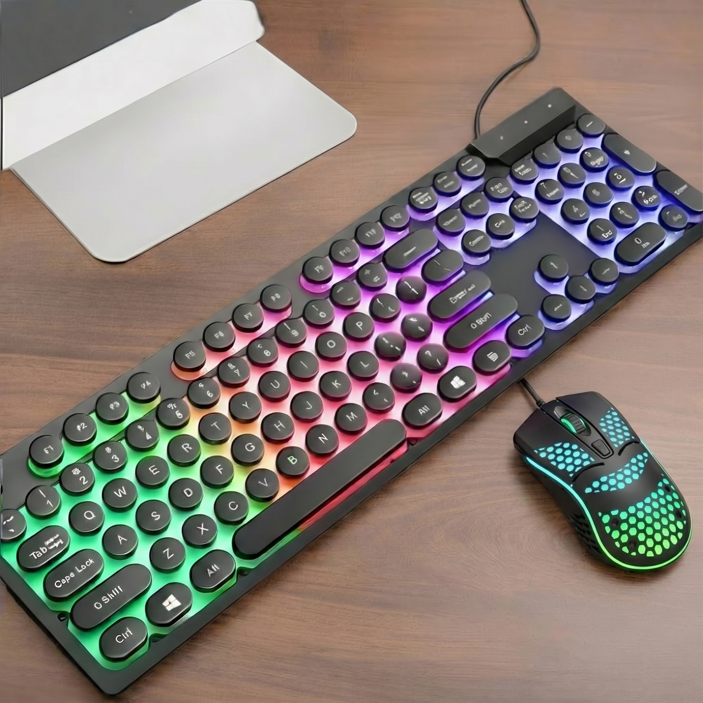 Onetify USB Wired Light Up Gaming Keyboard and Mouse Set