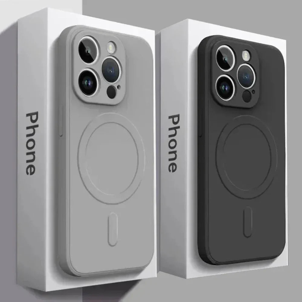 Soft Silicone Magnetic charging compatible case for iPhone 14 to iPhone 17 series