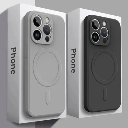 Soft Silicone Magnetic charging compatible case for iPhone 14 to iPhone 17 series
