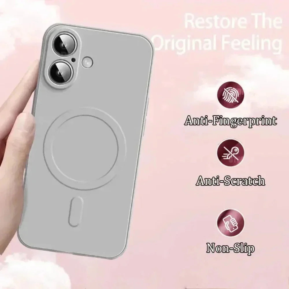 Soft Silicone Magnetic charging compatible case for iPhone 14 to iPhone 17 series