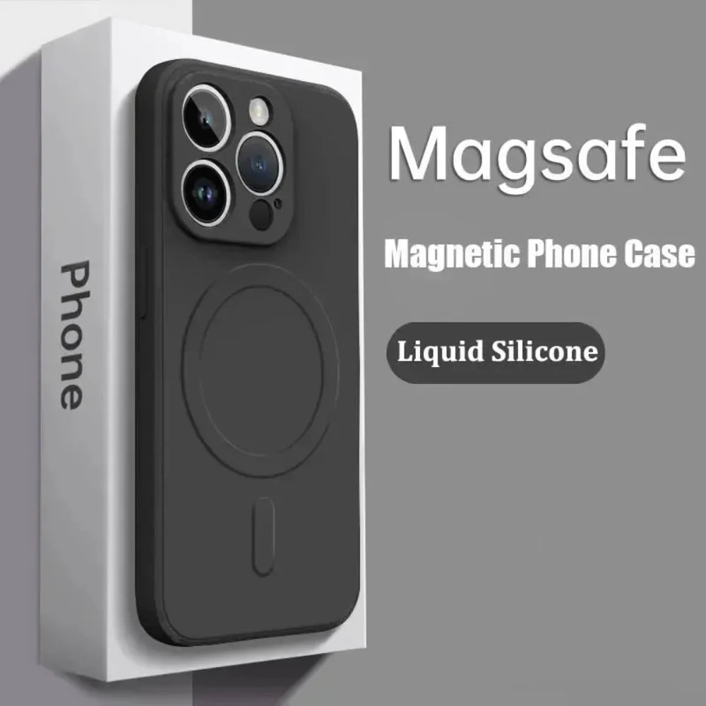 Soft Silicone Magnetic charging compatible case for iPhone 14 to iPhone 17 series