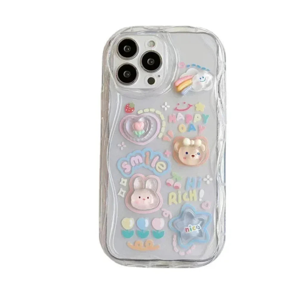 3D Cartoon Phone Case for iPhone 12 to iPhone 17 series