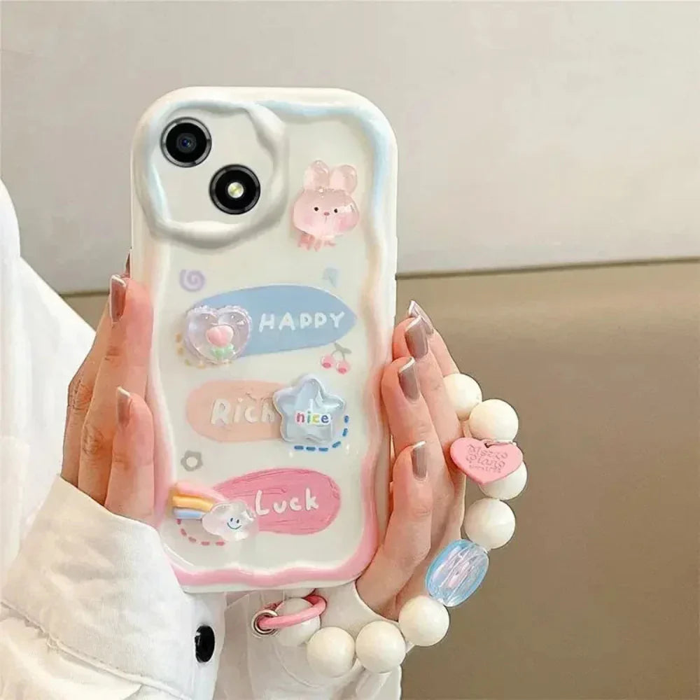 Happy Rich Luck Cartoon Phone Case for iPhone 12 to 17 series