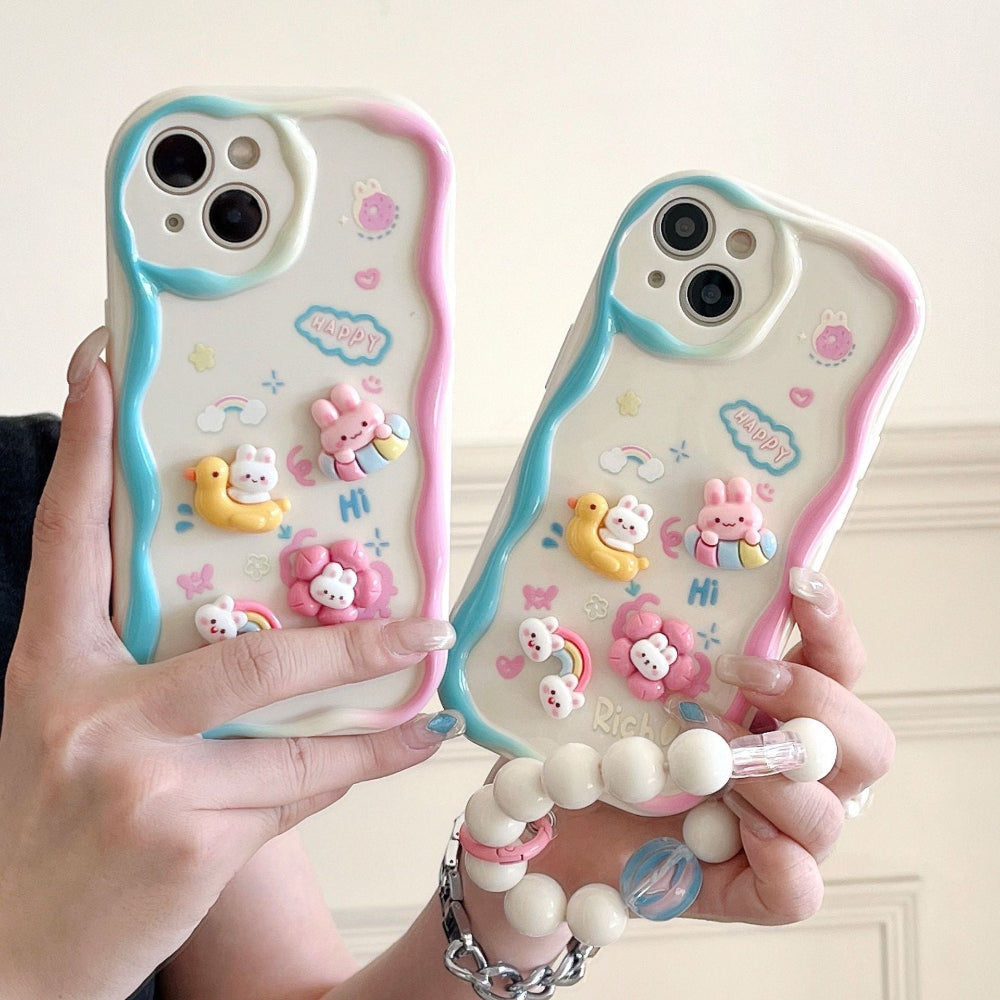 Happy Bunny Cartoon Phone Case for iPhone 12 to 17 series