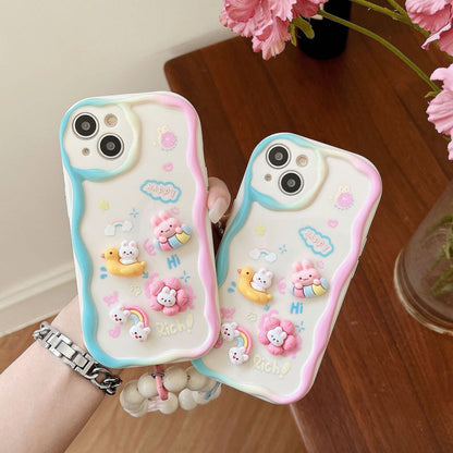 Happy Bunny Cartoon Phone Case for iPhone 12 to 17 series