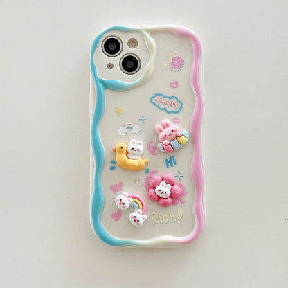 Happy Bunny Cartoon Phone Case for iPhone 12 to 17 series