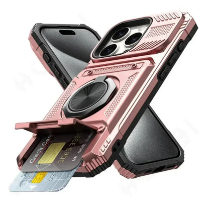 Card Holder Armor Case for iPhone 14 to 17 series