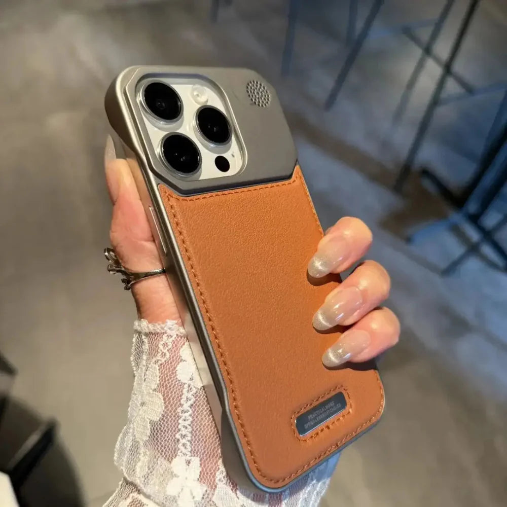 Business Vegan Leather Case for iPhone 13 to 17 series