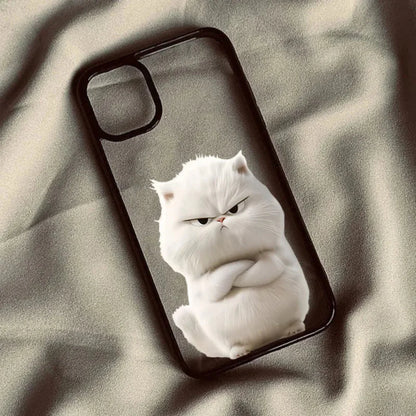 Angry Cat Cartoon Phone Case for iPhone 14 to 17 series