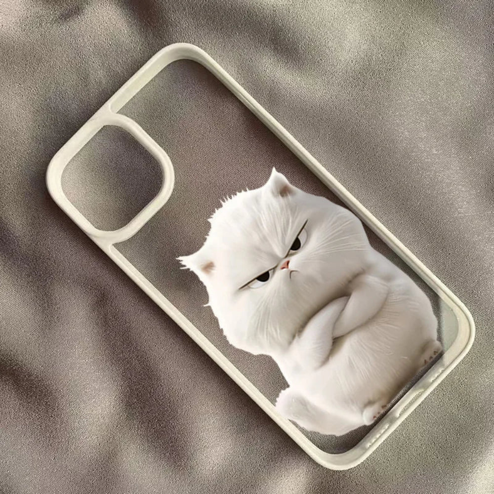 Angry Cat Cartoon Phone Case for iPhone 14 to 17 series