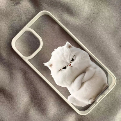 Angry Cat Cartoon Phone Case for iPhone 14 to 17 series