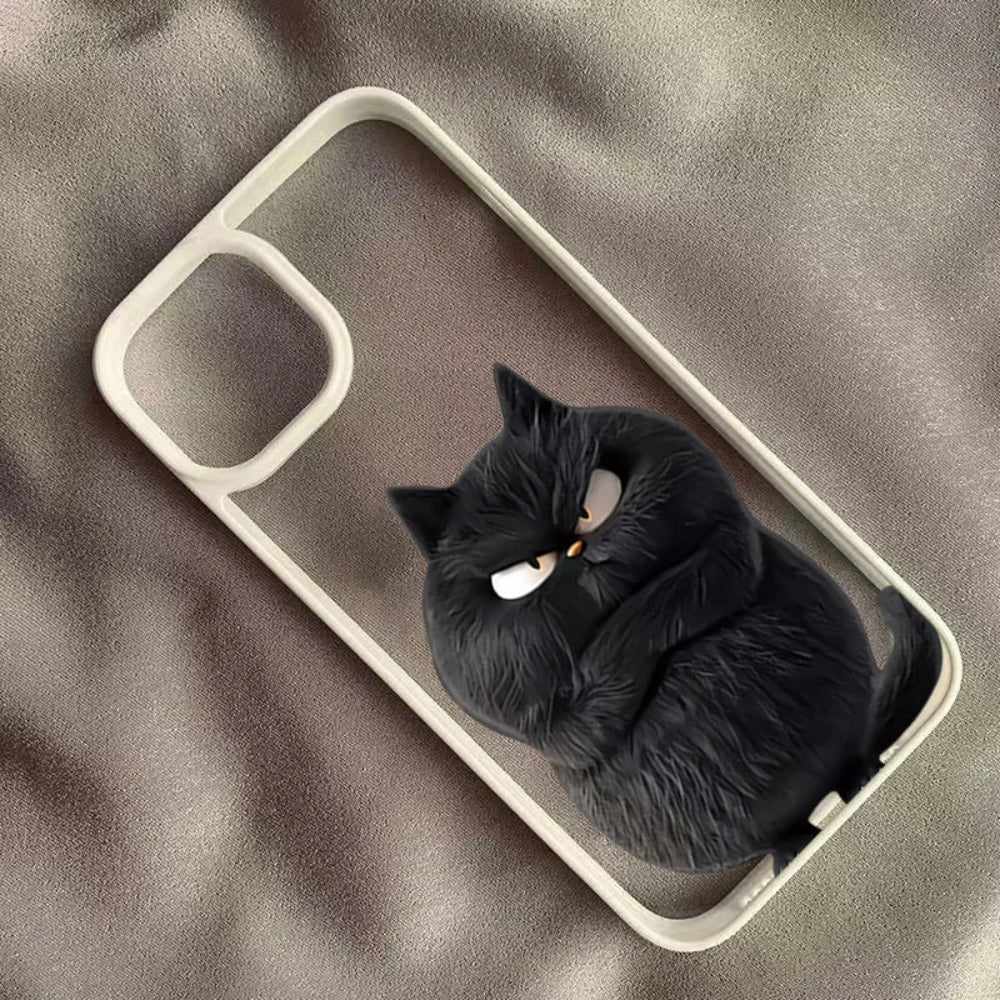 Angry Cat Cartoon Phone Case for iPhone 14 to 17 series